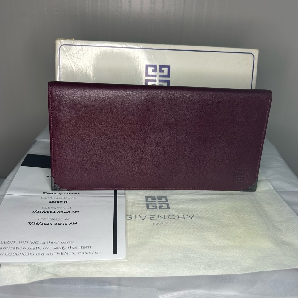 Givenchy Burgundy Leather Wallet with Full Inclusion